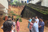 Mangaluru: MLA Vedavyas Kamath inspects landslide damage at Kadri Shivabhag